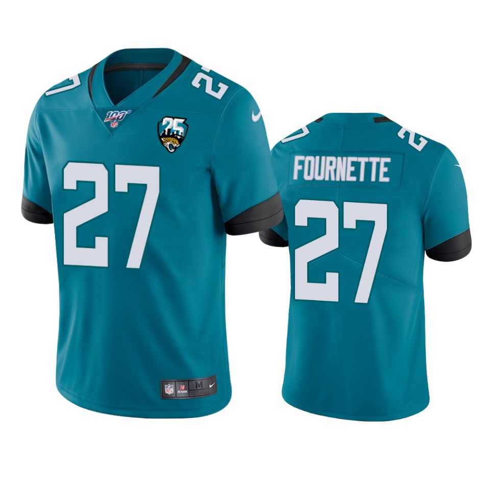 Nike  Jaguars #27 Leonard Fournette Teal 25th Anniversary Vapor Limited Stitched NFL 100th Season Jersey